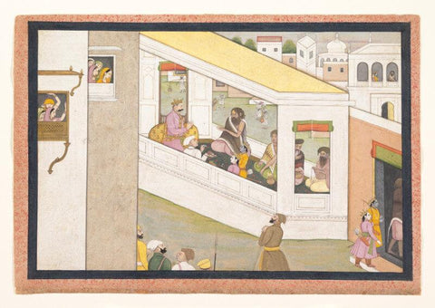 Indian Miniature Art - The Sage Vishvamitra Requests from King Dasharatha the Assistance of His Son Rama - Kangra Style - Art Prints