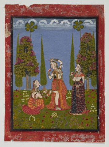 Indian Miniature Art - A lady gets a thorn removed from her foot, workshop in Mewer, Rajasthan, 1750 - Life Size Posters by Tallenge Store