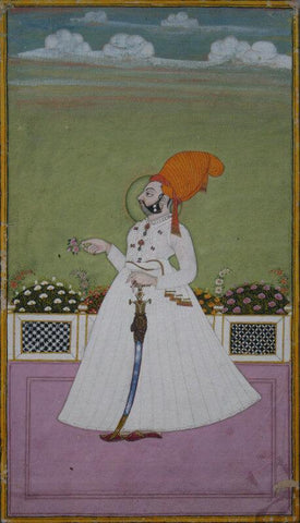 Indian Mughal Art - Bikaner Ram Singh Jodhpur - Miniature Painting - Large Art Prints by Tallenge Store