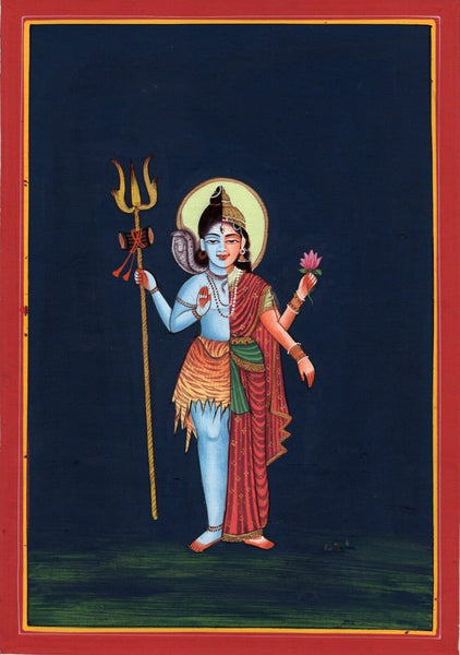 Indian Painting - Shiva as Ardhanarishvara - Shiva Shakti - Life Size Posters