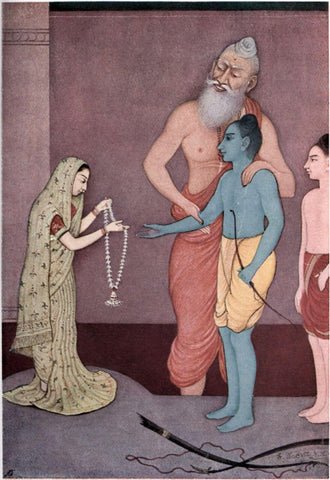 Indian Vintage Art from Ramayan - Sita Swayamvar - Framed Prints by Kritanta Vala
