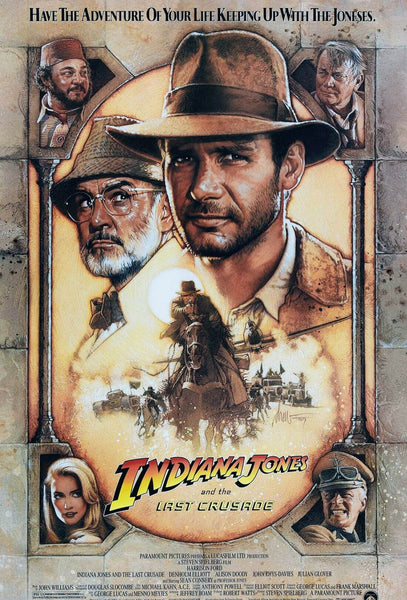 Indiana Jones And The Last Crusade - Harrison Ford - Sean Connery - Hollywood Action Movie Poster - Posters