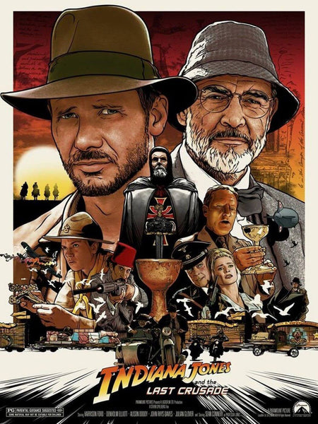 Indiana Jones And The Last Crusade - Harrison Ford - Tallenge Hollywood Action Movie Art Poster Collection - Canvas Prints