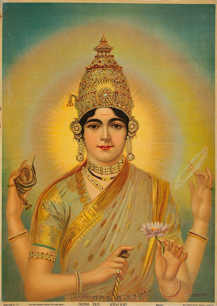 Indiara Devi - M V Dhurandhar - Indian Masters Oleograph Artwork - Large Art Prints