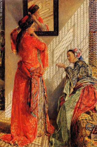 Indoor Gossip,Cairo - Canvas Prints by John Frederick Lewis