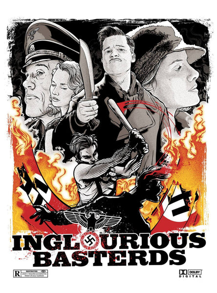 Inglourious Basterds - Brad Pitt - Tallenge Quentin Tarantino Hollywood Movie Art Poster - Posters