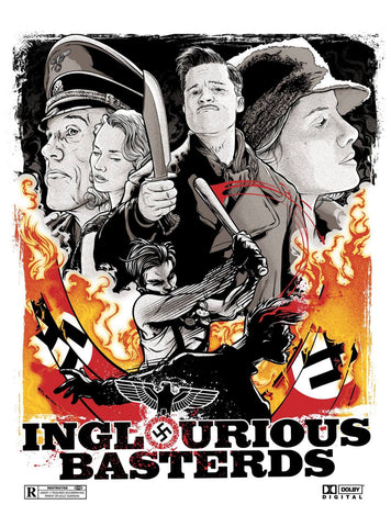 Inglourious Basterds - Brad Pitt - Tallenge Quentin Tarantino Hollywood Movie Art Poster by Bethany Morrison