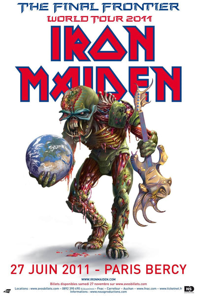 Iron Maiden - The Final Frontier - World Tour 2011 (Paris) - Heavy Metal Hard Rock Music Concert Poster - Art Prints