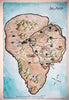 Isla Nublar Island Map - Jurassic Park - Hollywood Movie Fan Art Poster - Art Prints