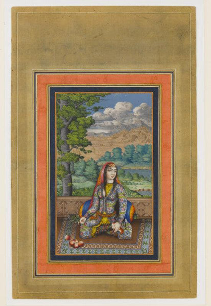 Islamic Miniature - Portrait of a Persian Lady - Large Art Prints