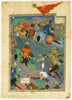 Islamic Miniature - The Battle Between Kay Khusraw and the King of Makran - Large Art Prints