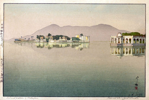 Island Palaces of Udaipur - Yoshida Hiroshi - Japanese Ukiyo-e Woodblock Prints Of India Painting - Large Art Prints