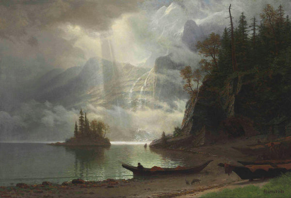 Island In The Lake - Albert Bierstadt - Landscape Painting - Canvas Prints