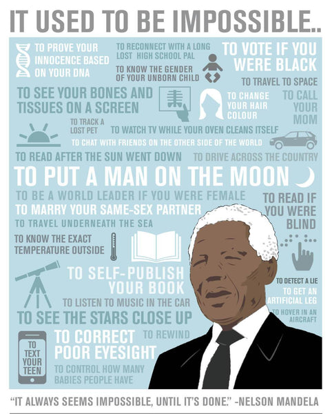 Nelson Mandela - It Used To Be Impossible - Art Prints