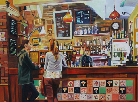 Girl Serving Drinks In The Bar - Art Prints
