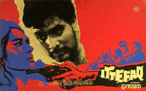 Ittefaq - Rajesh Khanna - Classic Bollywood Hindi Movie Vintage Poster - Canvas Prints