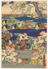 Court Ladies Going Out For Cherry Blossom Viewing - Sadahide Utagawa - Japanese Woodblock Print - Life Size Posters