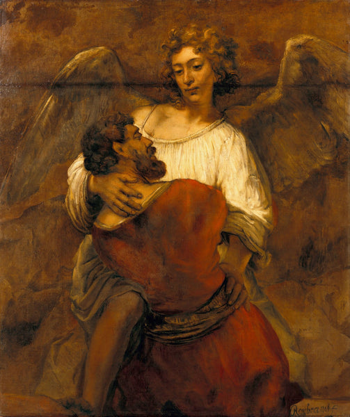 Jacob Wrestling with the Angel by Rembrandt | Tallenge Store | Buy Posters, Framed Prints & Canvas Prints