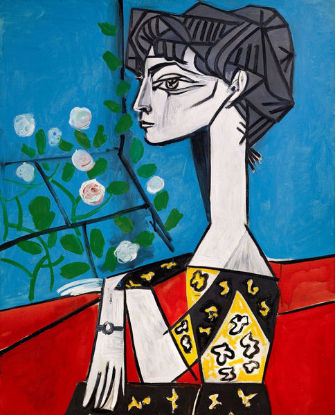 Pablo Picasso - Jacqueline Avec Des Fleurs - Jacqueline with Flowers - Framed Prints