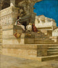 Jagadish Temple In Udaipur, Rajasthan - John Gleich - Vintage Indian Orientalist Painting - Framed Prints