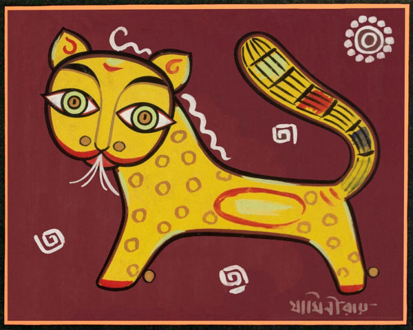Jaguar - Jamini Roy - Bengal School - Indian Masters Painting - Canvas Prints