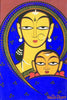 Set Of 3 Jamini Roy Paintings - Handmaiden, Mother and Child, Three Women - Gallery Wrapped Art Print - (12 x 18 inches each) - International - Shipping