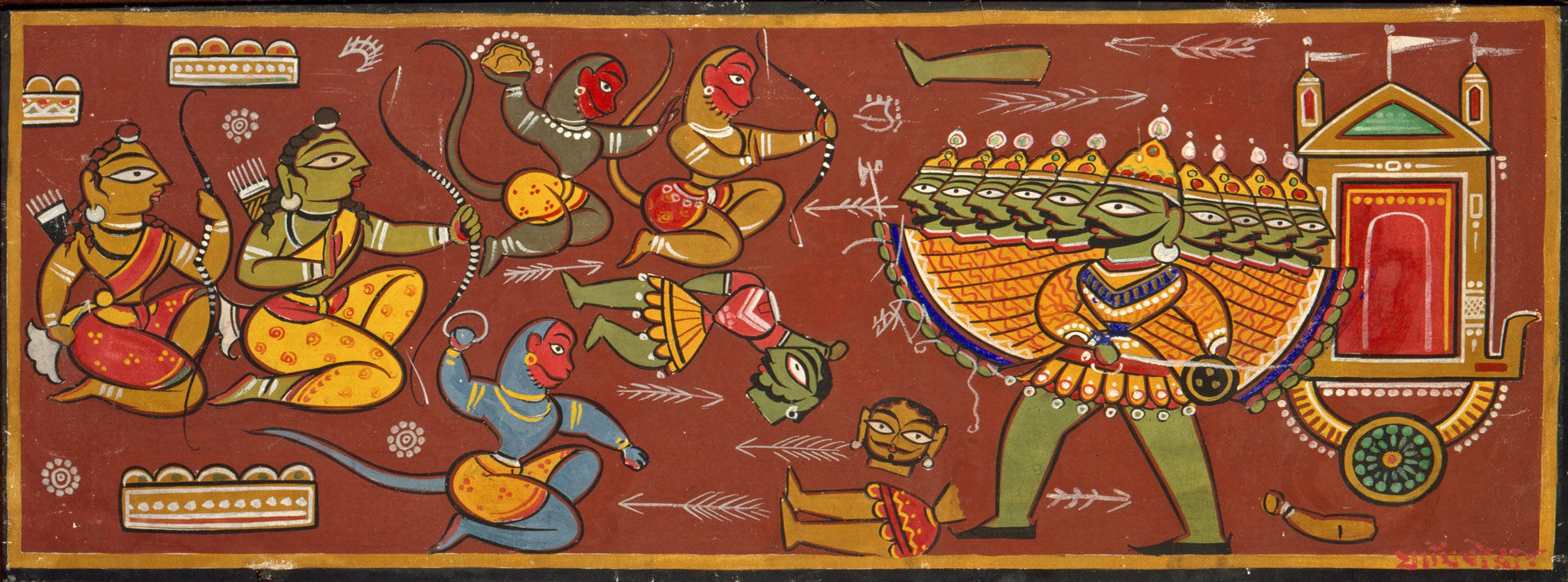 Jamini Roy - Battle Between Ram and Ravana - Framed Prints by