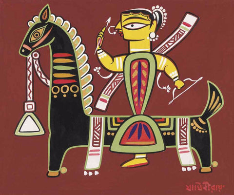 Jamini Roy - Goddess Durga - Framed Prints