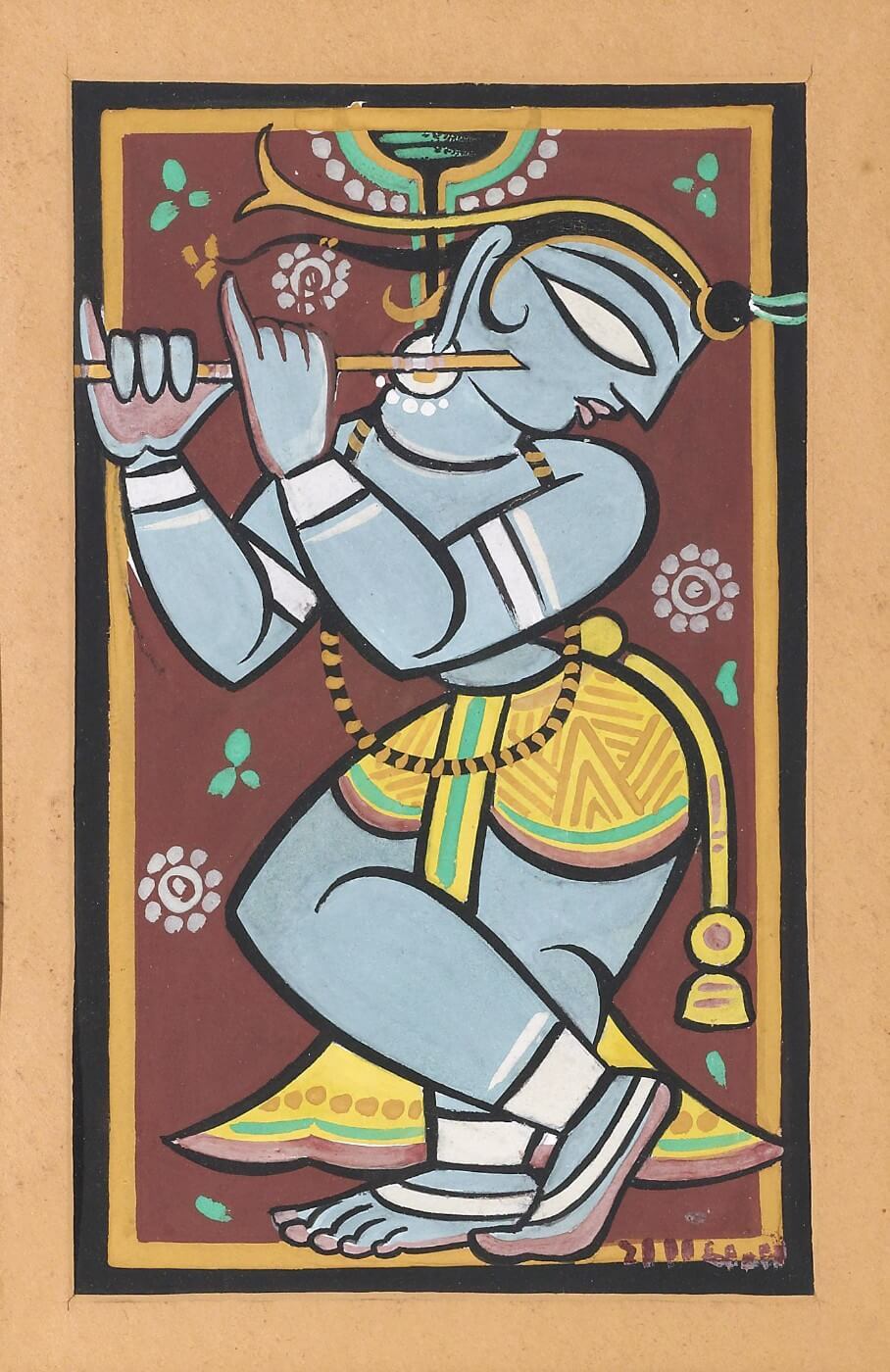 Painting of Dancing Gopi - Jamini Roy — Google Arts & Culture