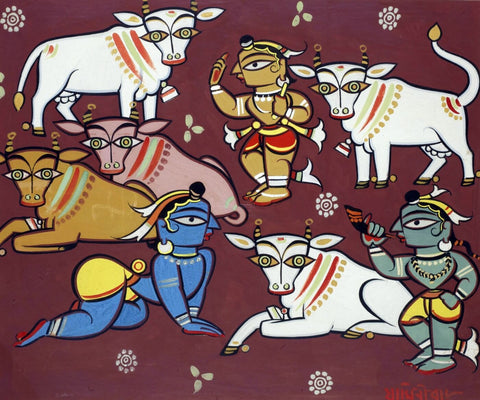 Jamini Roy - Krishna The Cowherd - Life Size Posters