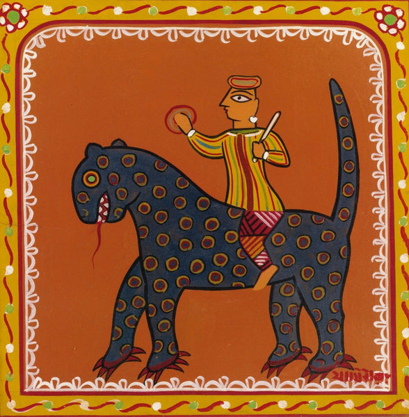 Jamini Roy - Man On A Beast - Art Prints