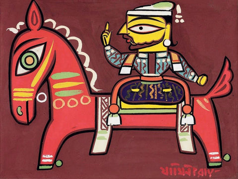 Jamini Roy  - Raja On A Horse - Canvas Prints