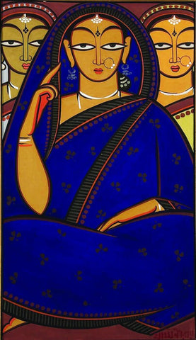 Three Women by Jamini Roy