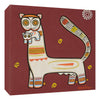 Set of 4 Jamini Roy Paintings - Tiger And Cub - Gallery Wrapped Art Print