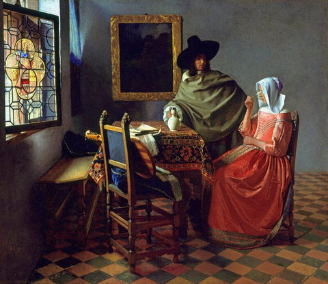 The Glass Of Wine - Framed Prints by Johannes Vermeer