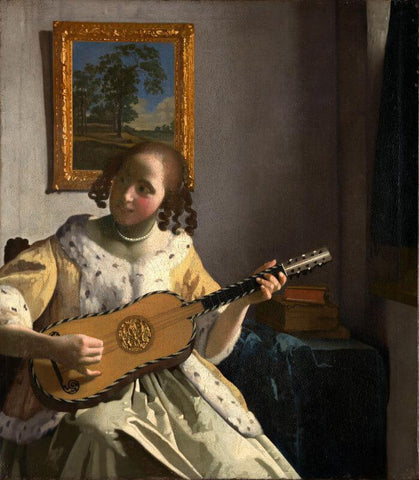 The Guitar Player - Framed Prints by Johannes Vermeer