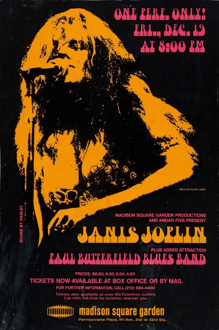 JANIS JOPLIN POSTER LONDON 1969 S/W CHEAP THRILLS
