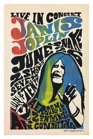 Janos Joplin - 1968 Concert Poster - Tallenge Vintage Rock Music Collection - Posters by Tallenge Store