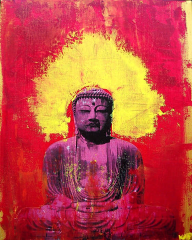 Japanese Art - River Buddha - Canvas Prints by Lakshmana Dass