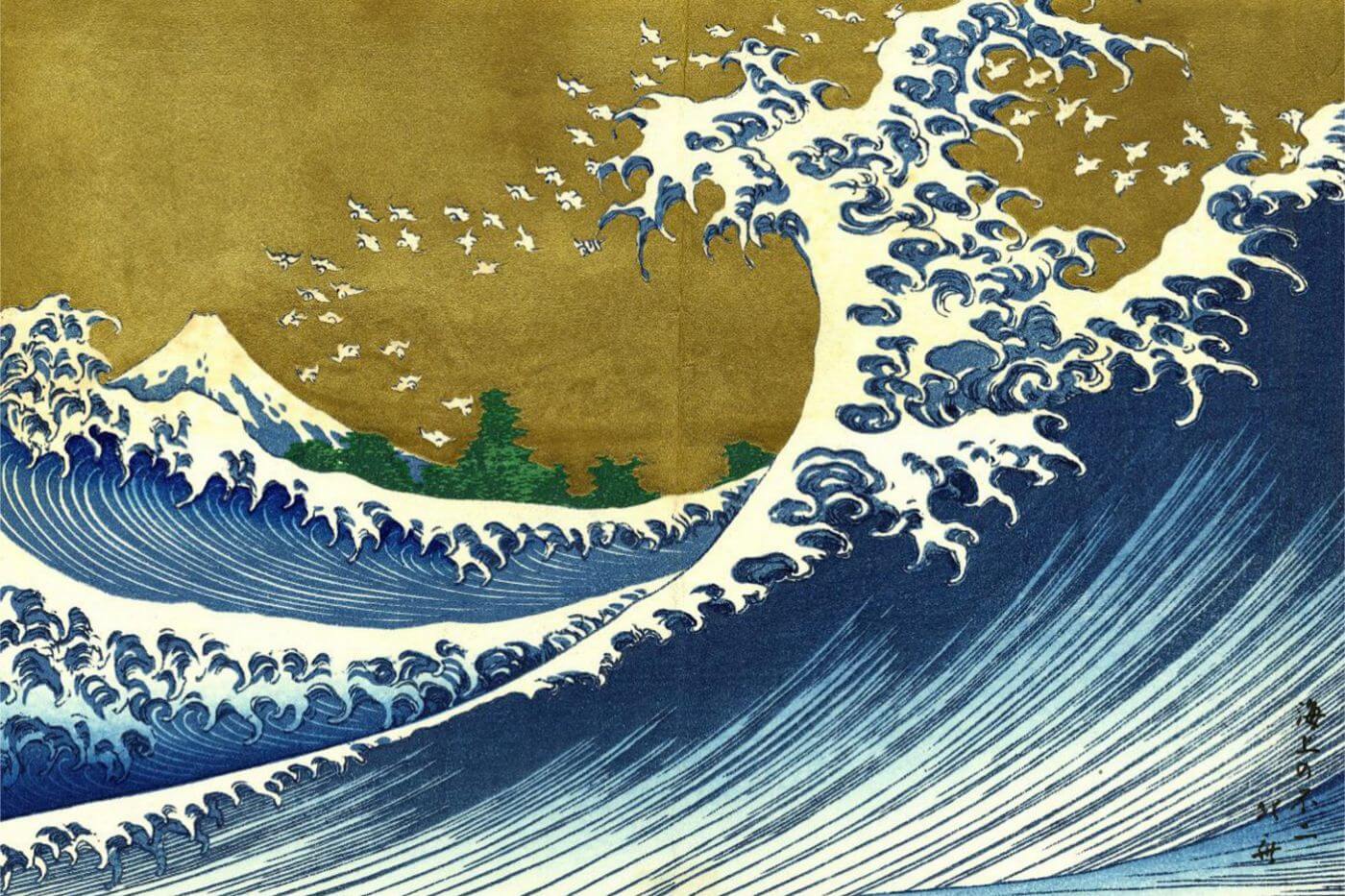 Big Wave From 100 Views Of The Fuji- Katsushika Hokusai - Japanese