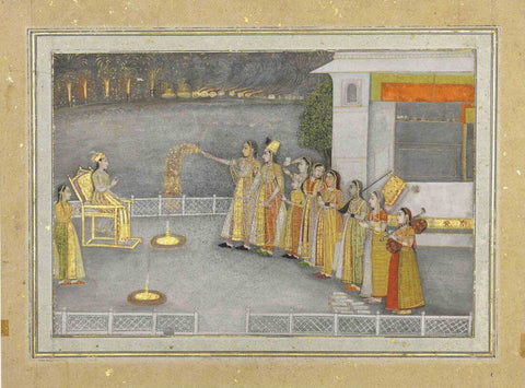 Jashn - E - Chiraghan - Pahari School - Vintage Indian Miniature Art Painting - Art Prints