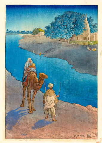 Jaunpur - Charles W Bartlett - Vintage 1916 Orientalist Woodblock India Painting - Canvas Prints by Charles Bartlett