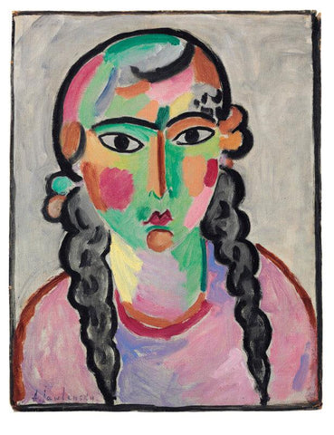 The Pale Girl With Gray Pigtails - Posters by Alexei von Jawlensky