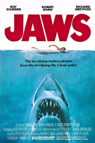 Jaws - Steven Spielberg - Hollywood Classic Action Movie Original Release Poster - Posters