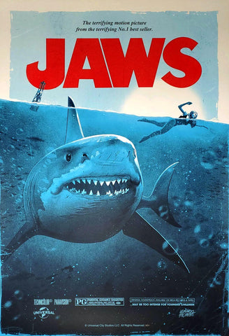 Jaws - Steven Spielberg - Hollywood Movie Art Poster 1 - Framed Prints