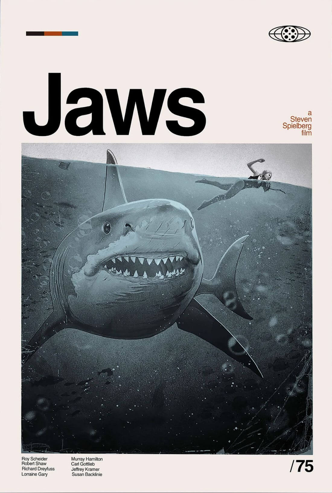 Jaws Steven Spielberg Hollywood Movie Art Poster Art Prints