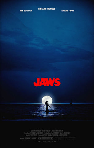 Jaws - Steven Spielberg - Hollywood Movie Graphic Art Poster - Canvas Prints