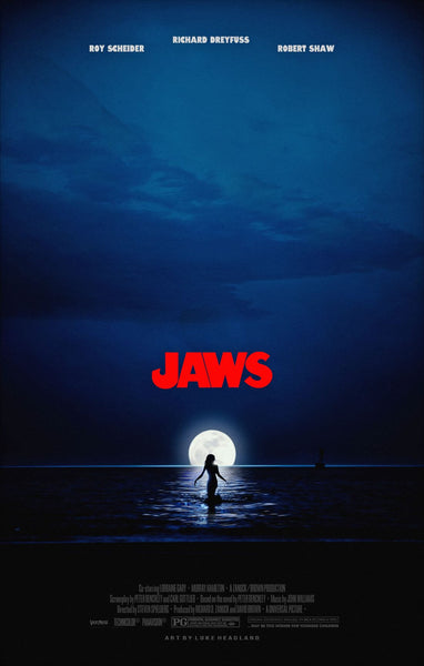 Jaws - Steven Spielberg - Hollywood Movie Graphic Art Poster - Large Art Prints