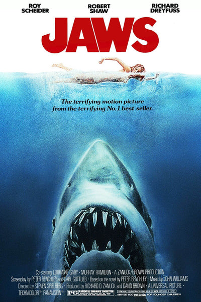 Jaws - Steven Spielberg - Hollywood English Movie Poster - Life Size Posters