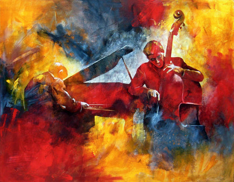 Jazz Nights - Canvas Prints by Hamid Raza